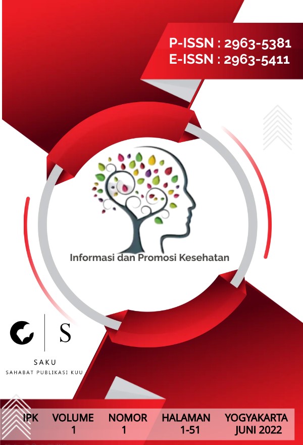 					View Vol. 1 No. 1 (2022): Informasi dan Promosi Kesehatan
				
